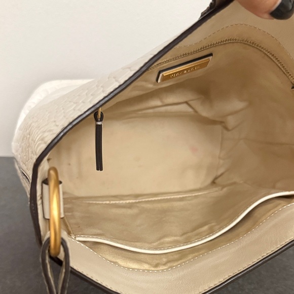Well Loved Tory Burch White Croc-Embossed Shoulder Bag Junk Project bag - Picture 13 of 16